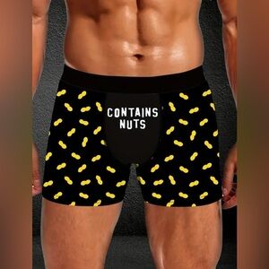 New XL contains nuts funny underwear boxer brief gag balls peanut joke bro guy